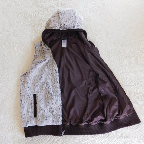 NWOT Patagonia Conejo fleece gorpcore vest Java Brown full zip hood & pockets XL - Picture 8 of 16